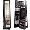 Costway 360degree Rotatable Jewelry Cabinet 2-in-1 Lockable Mirrored Organizer White/Black/Dark Brown/Gray/Blue/Pink/Purple/Dark Gray